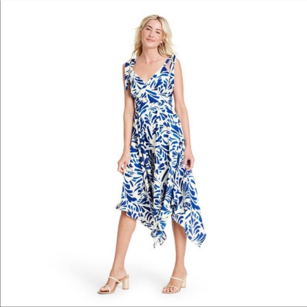 Alexis Blue Print Assumetrical Dress
